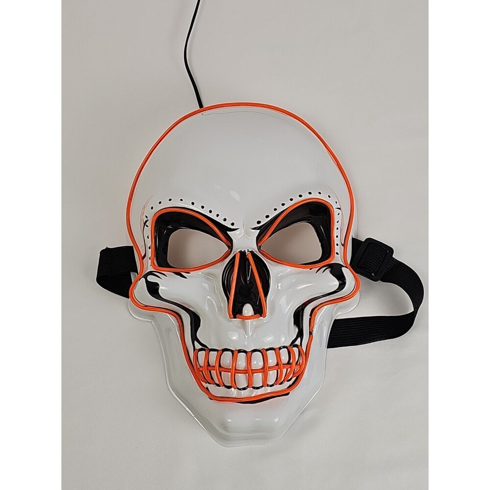 Happy Halloween orange light up Cosplay Horror mask costume Accessory Skull Mask